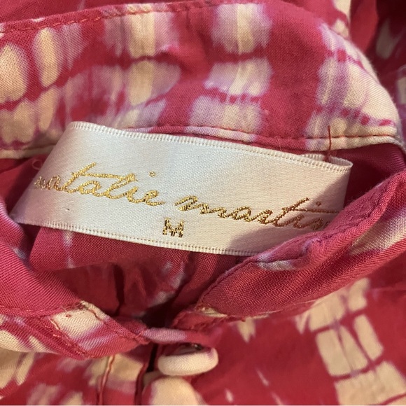 Natalie Martin Fiore Short Dress in Tie Dye Pink Medium - Picture 9 of 11